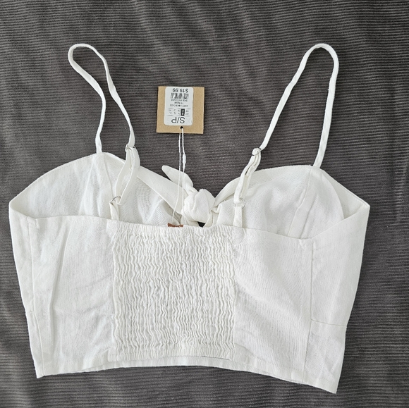 NEW Sexy Crop Top - Creme, Linen - Picture 2 of 2